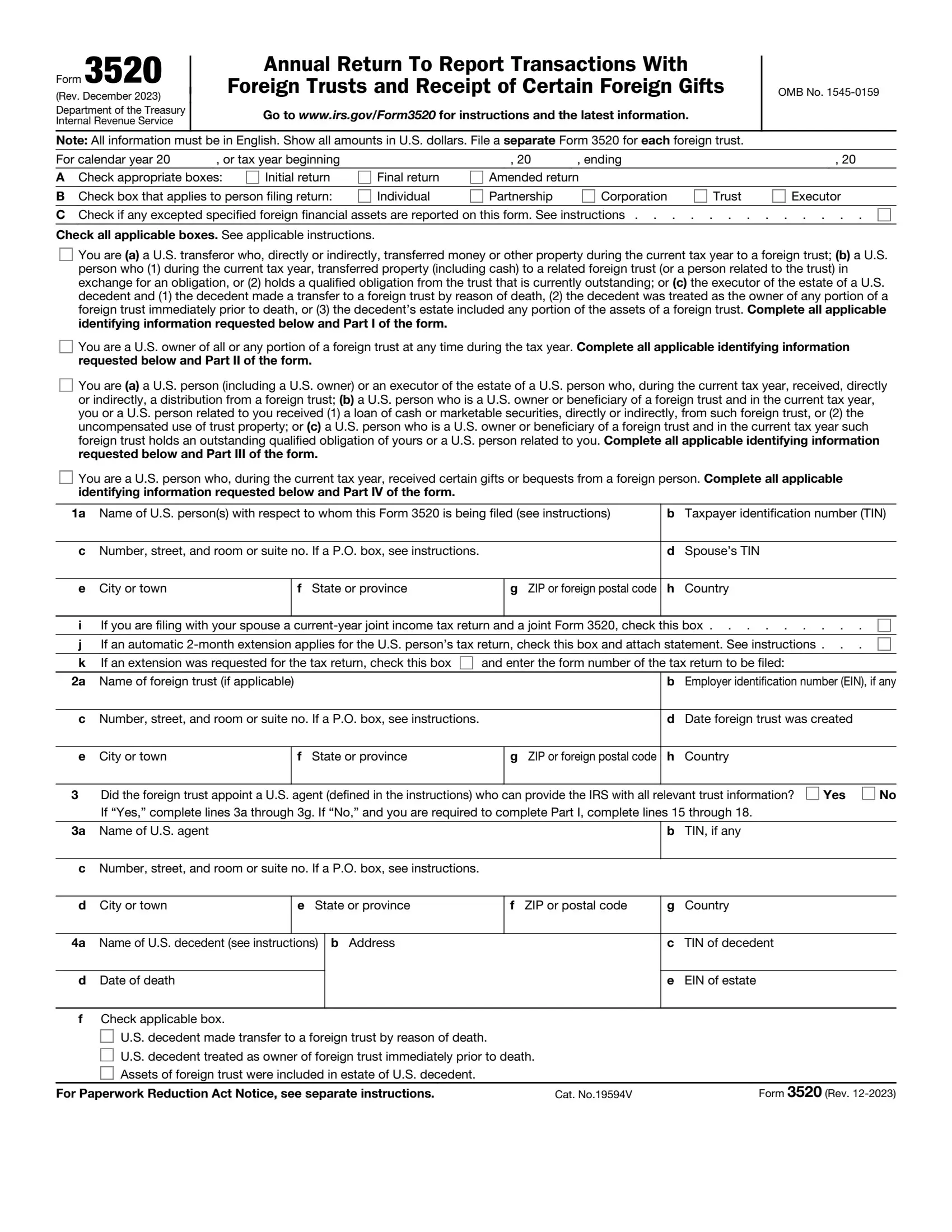 irs form 3520 2021 preview
