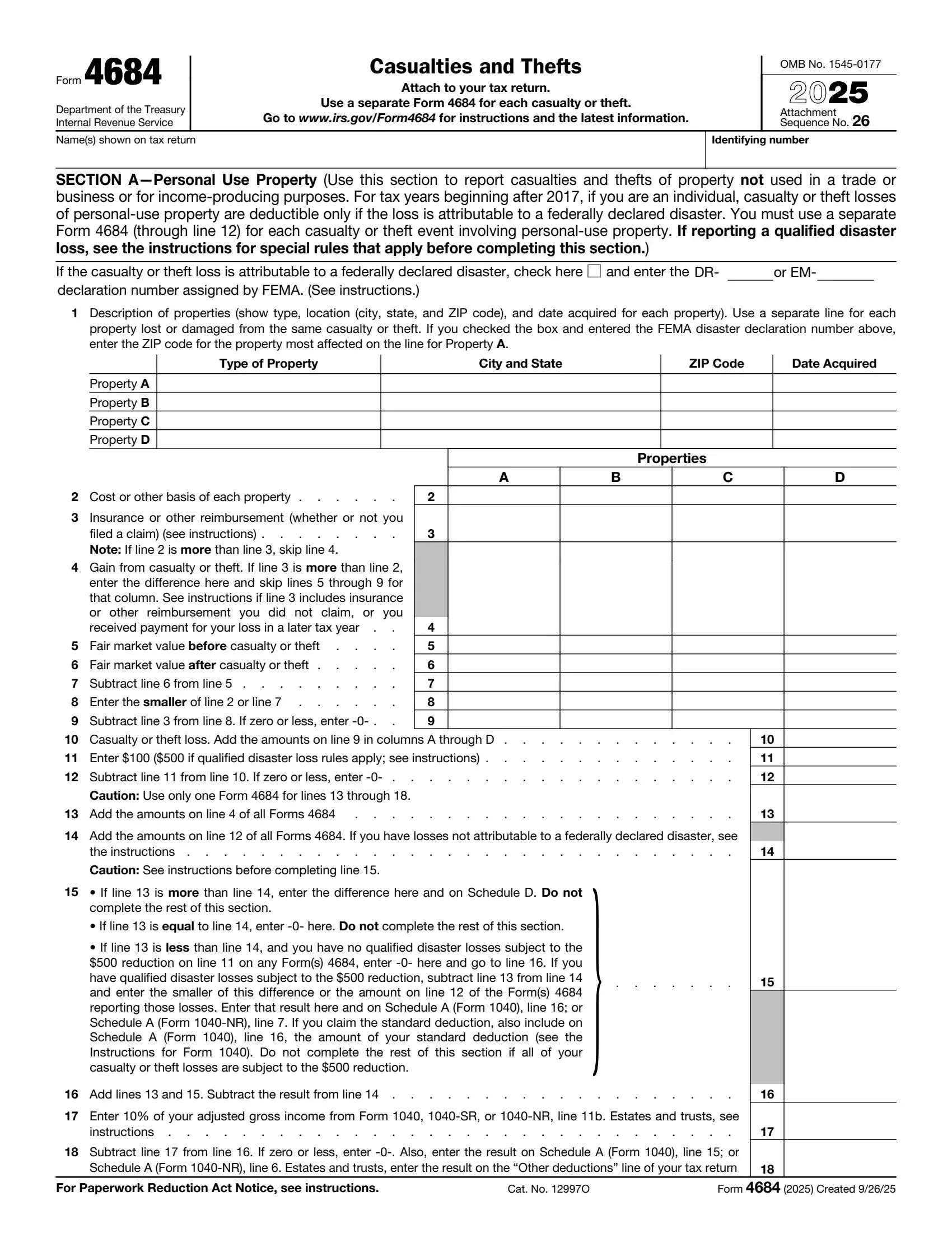 IRS Form 4684 preview