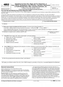 IRS Form 4852 Preview