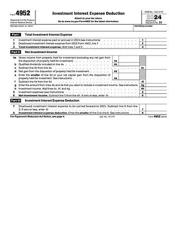IRS Form 4952 Preview