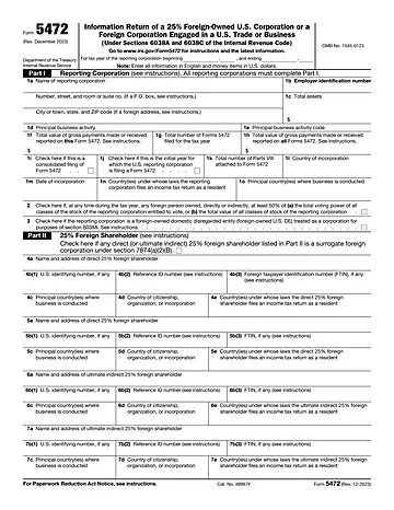 IRS Form 5472 Preview