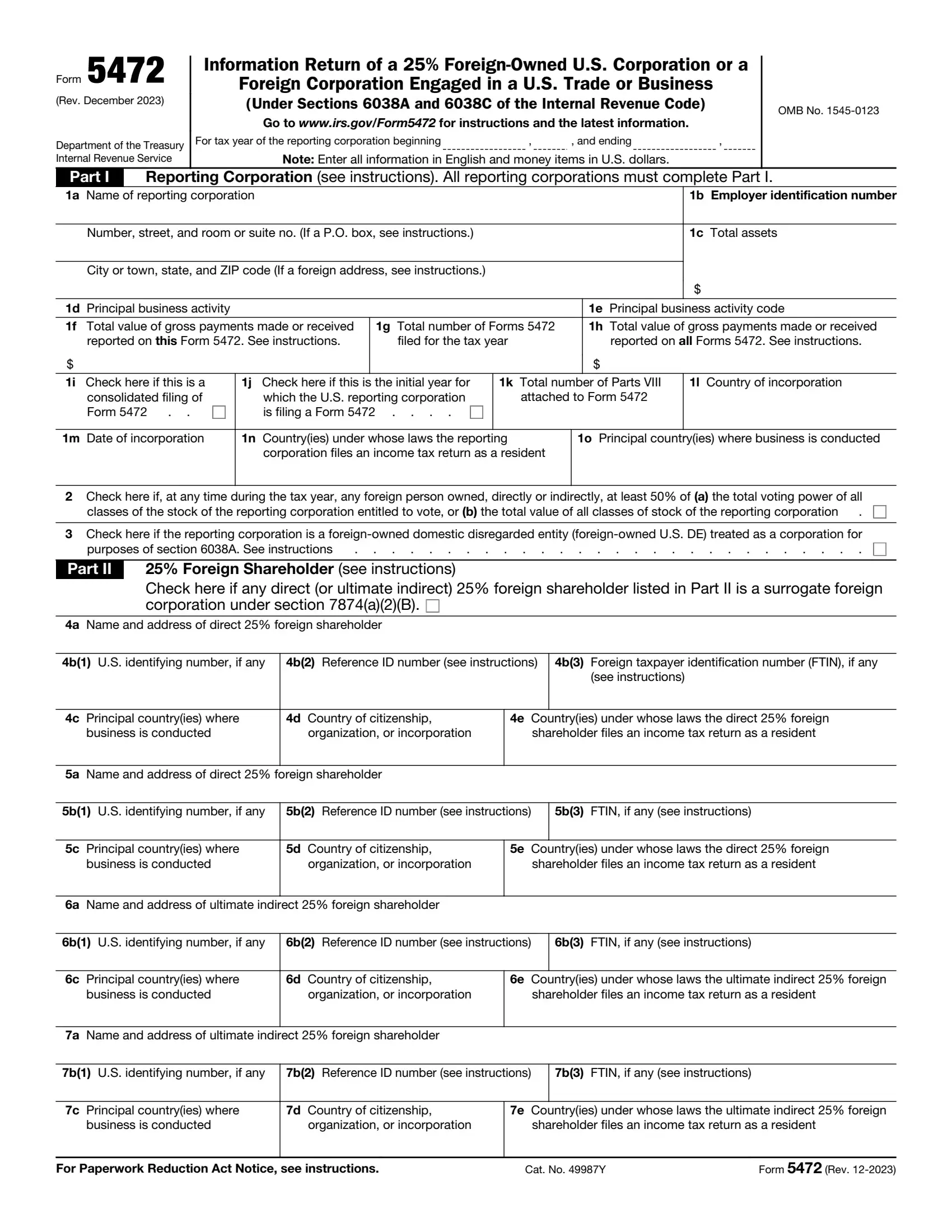 irs form 5472 rev 12 2021 preview