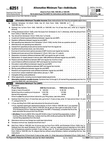 IRS Form 6251 Preview