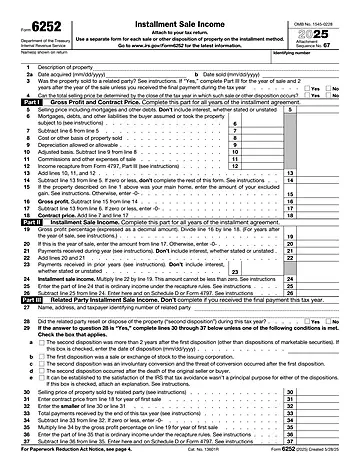 IRS Form 6252 Preview