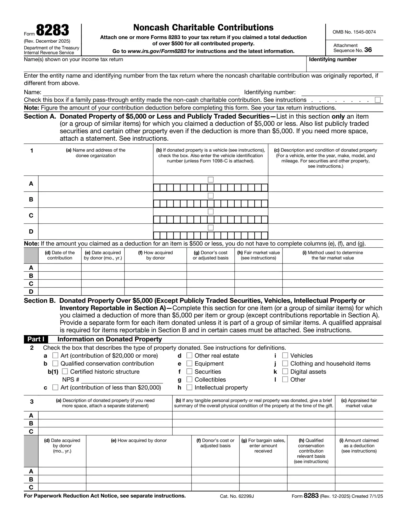 IRS Form 8283 preview