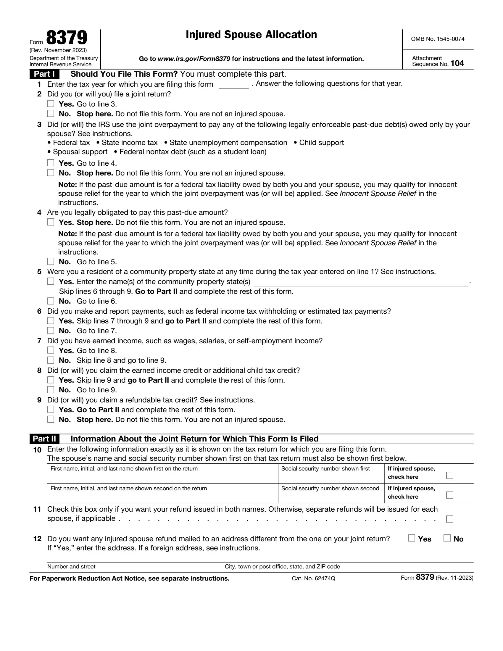 irs form 8379 rev 11 2021 preview