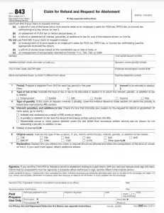 IRS Form 843 Preview