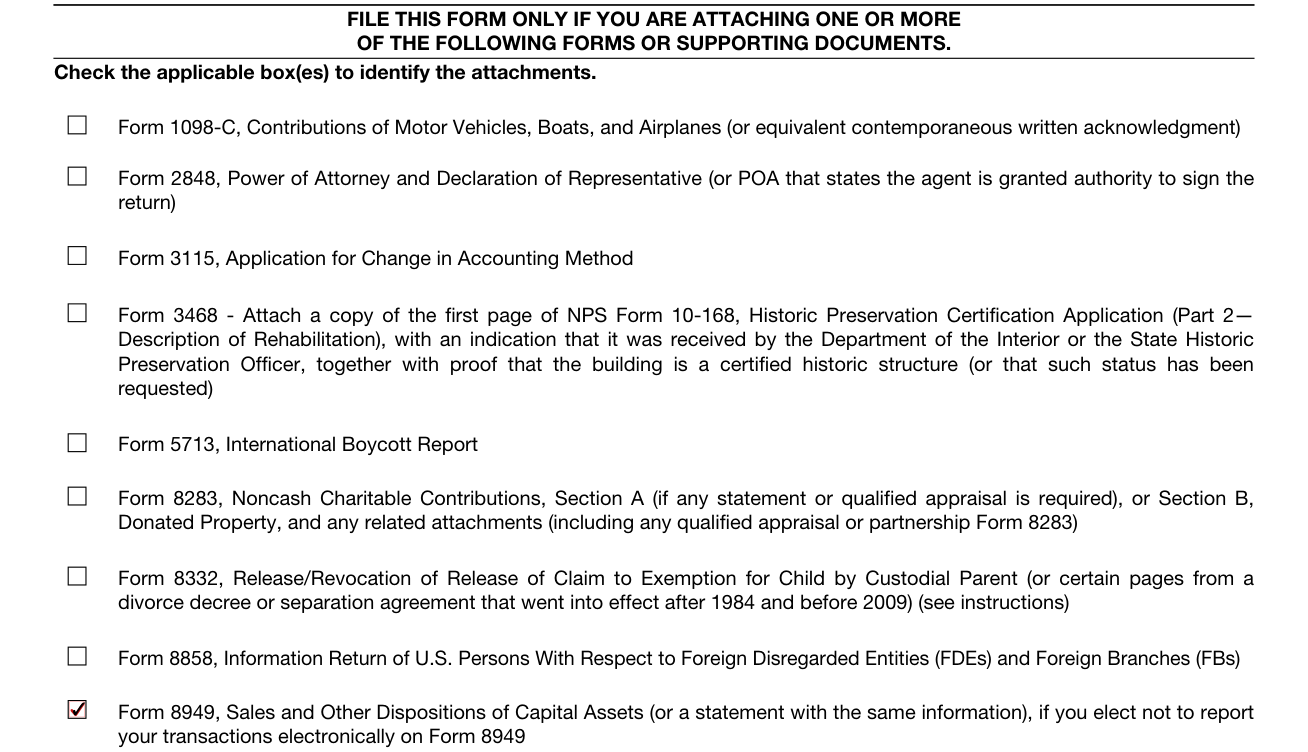 Form 8453 example filled out, check the applicable box(es) to identify the attachments
