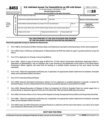 IRS Form 8453 Preview