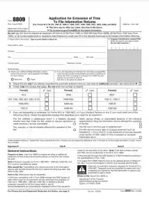 IRS Form 8809 Preview