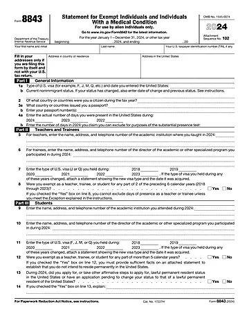 IRS Form 8843 Preview