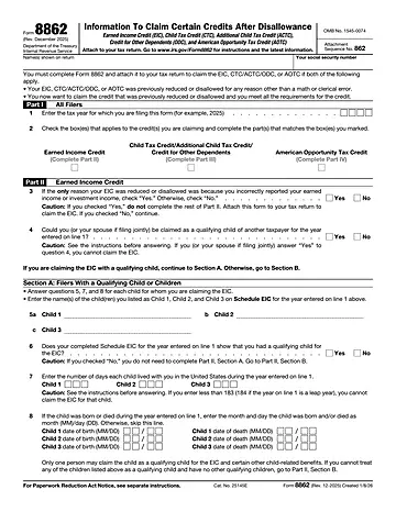 IRS Form 8862 Preview