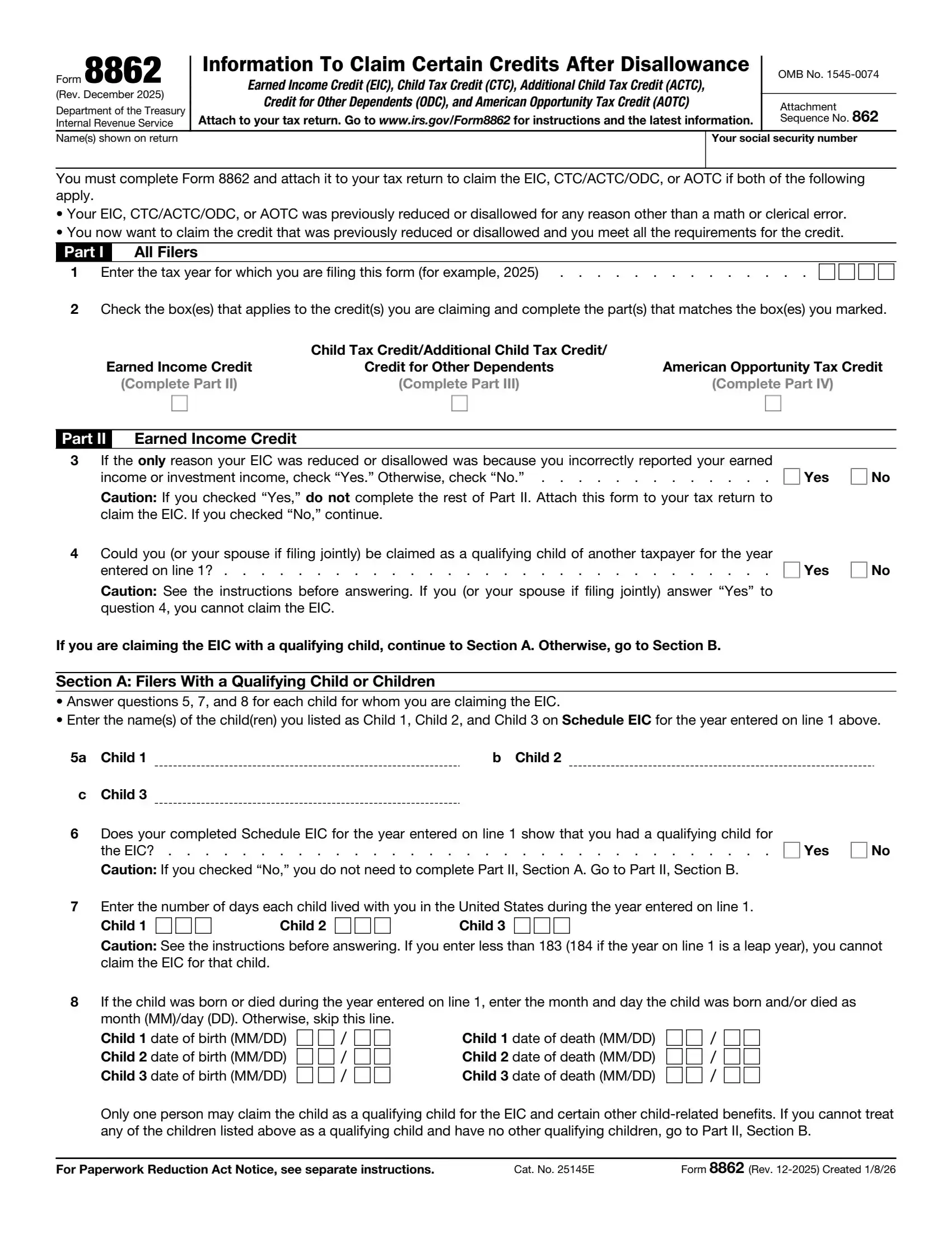 IRS Form 8862 preview