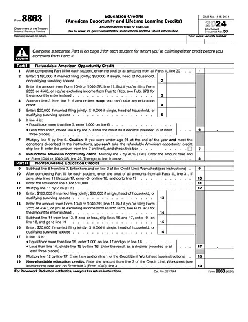 IRS Form 8863 Preview
