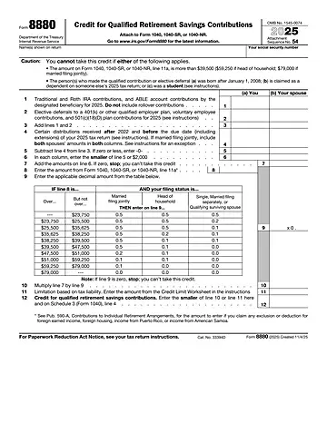 IRS Form 8880 Preview
