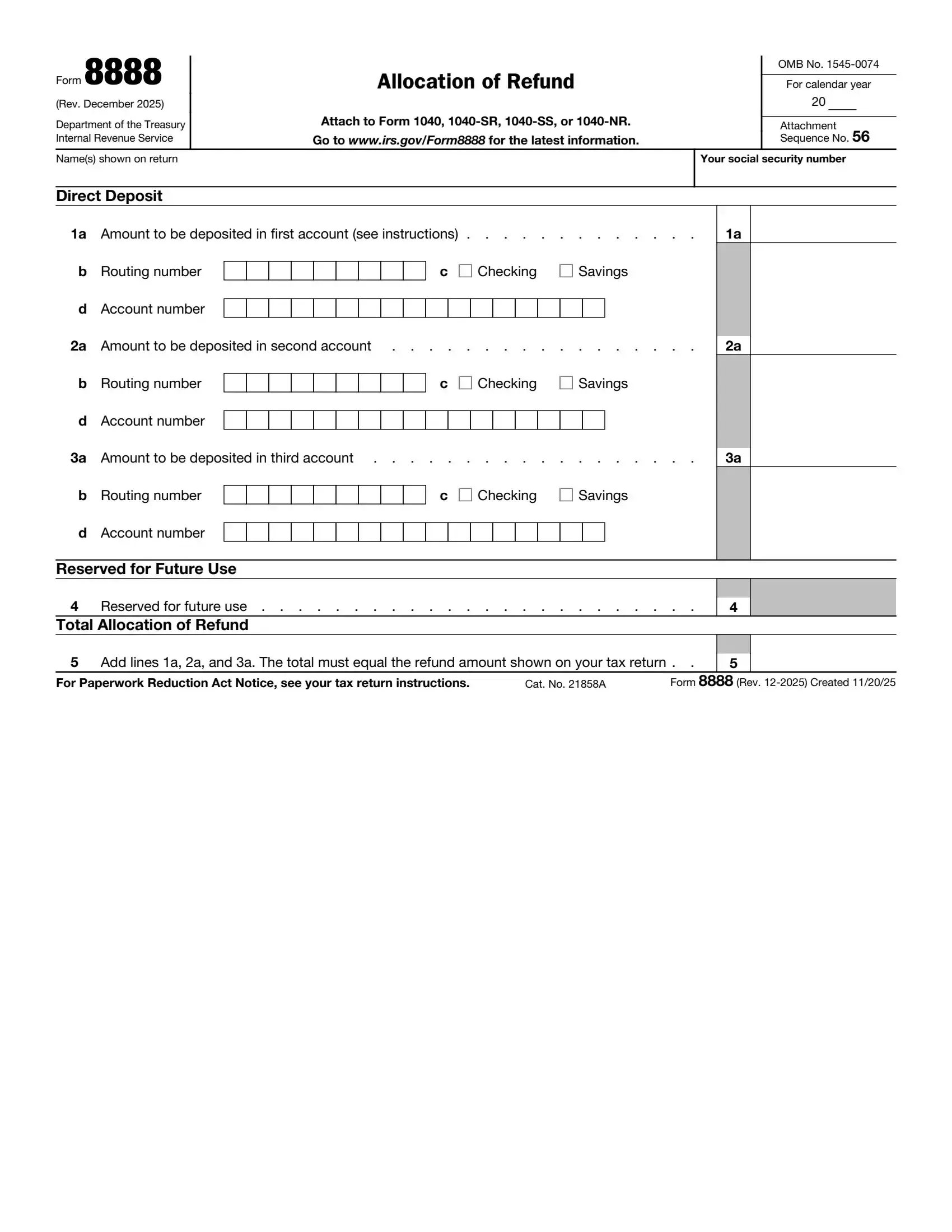 IRS Form 8888 preview