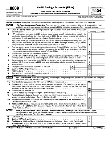 IRS Form 8889 Preview