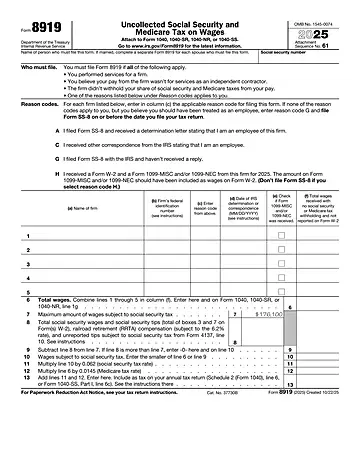 IRS Form 8919 Preview
