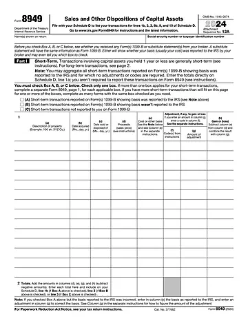 IRS Form 8949 Preview