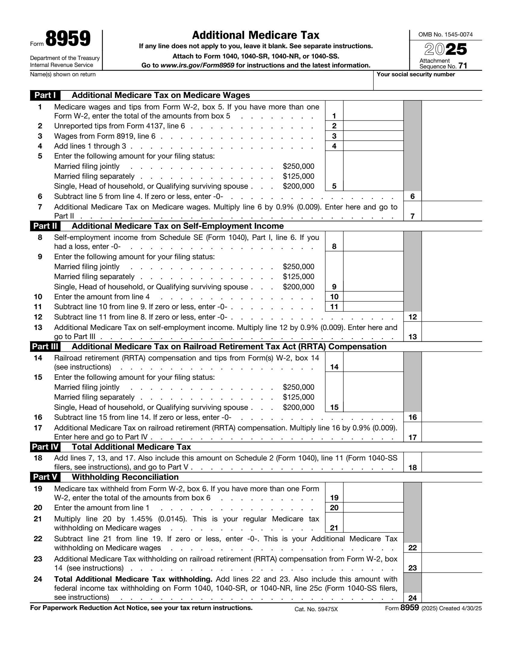 IRS Form 8959 preview