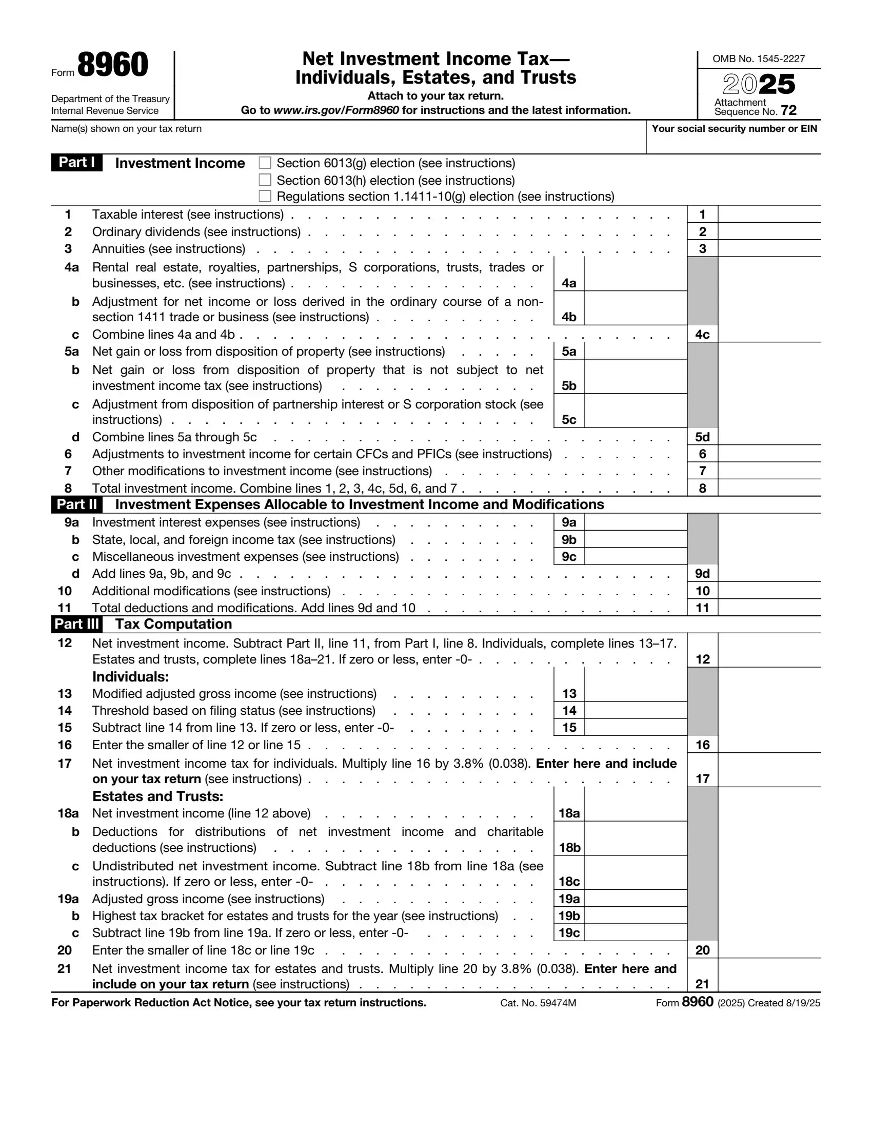 IRS Form 8960 preview