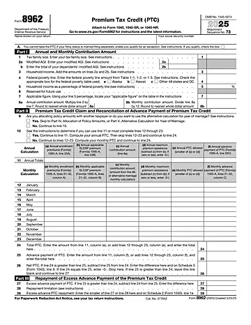 IRS Form 8962 Preview