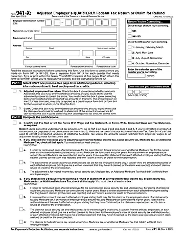 IRS Form 941-X Preview