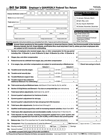 IRS Form 941 Preview