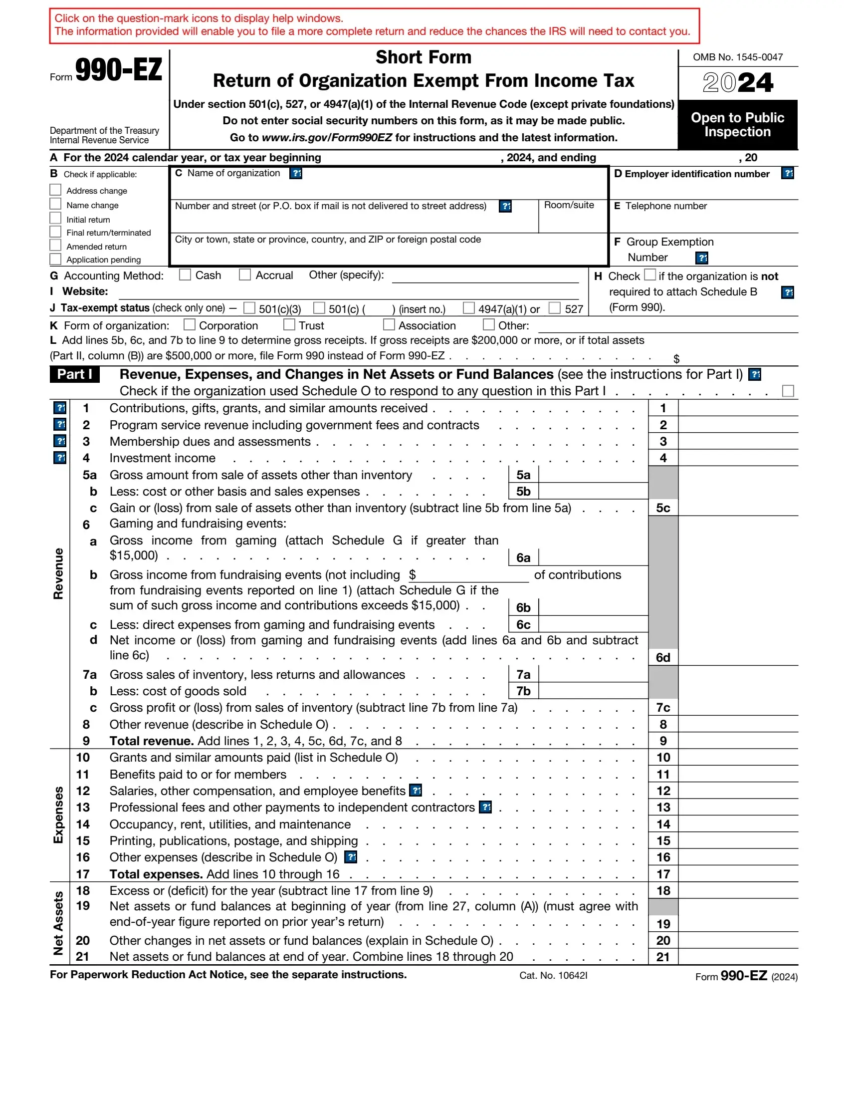 irs form 990 ez 2021 preview
