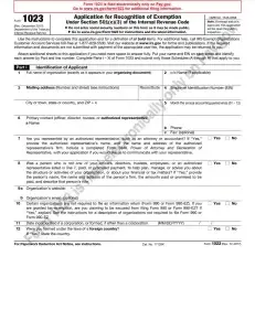IRS Form 1023 Preview