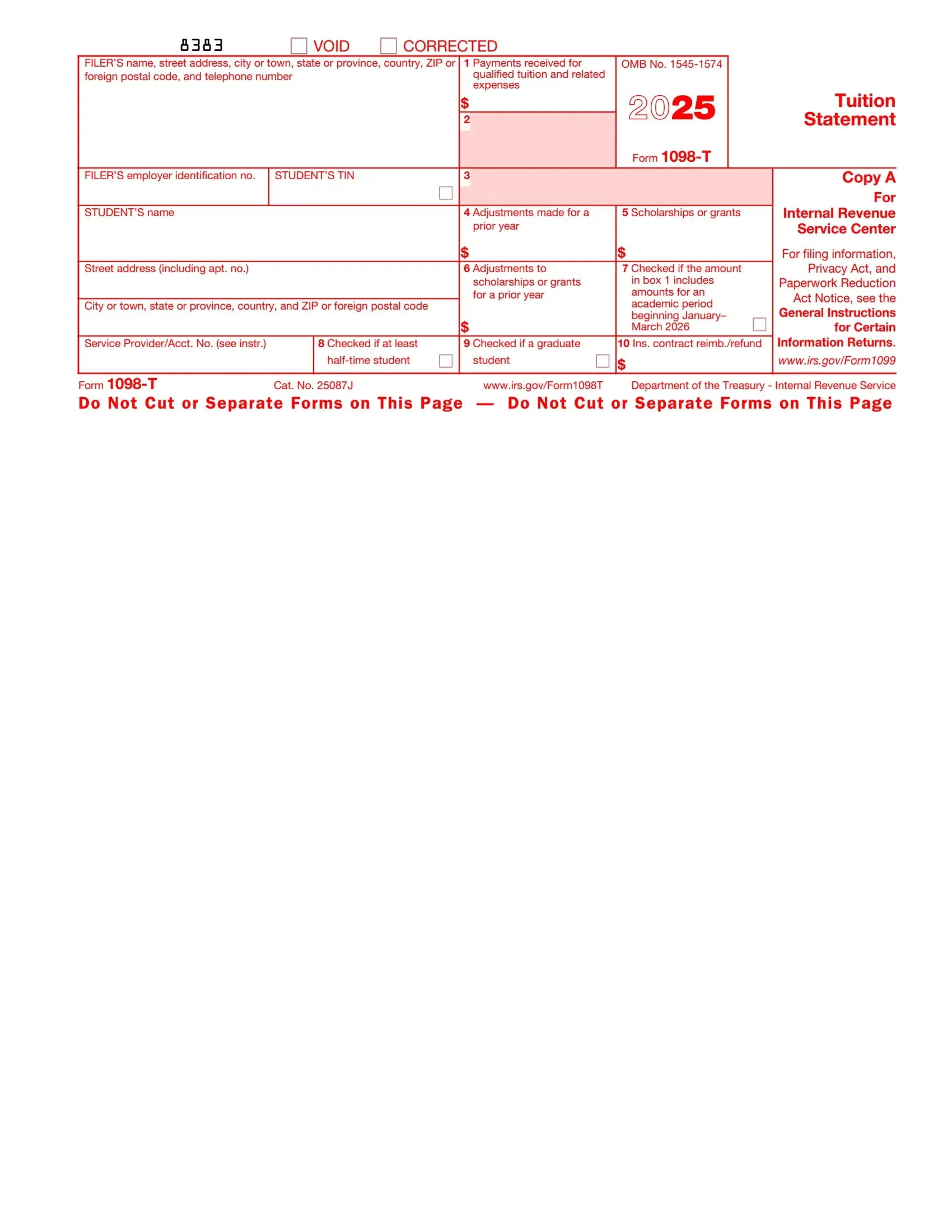 irs form 1098 t 2022 preview