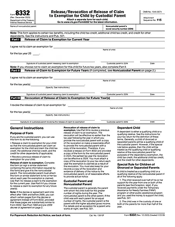 IRS Form 8332 Preview