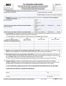 IRS Form 8821 Preview