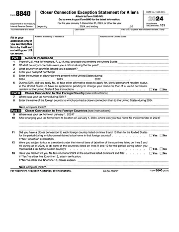 IRS Form 8840 Preview