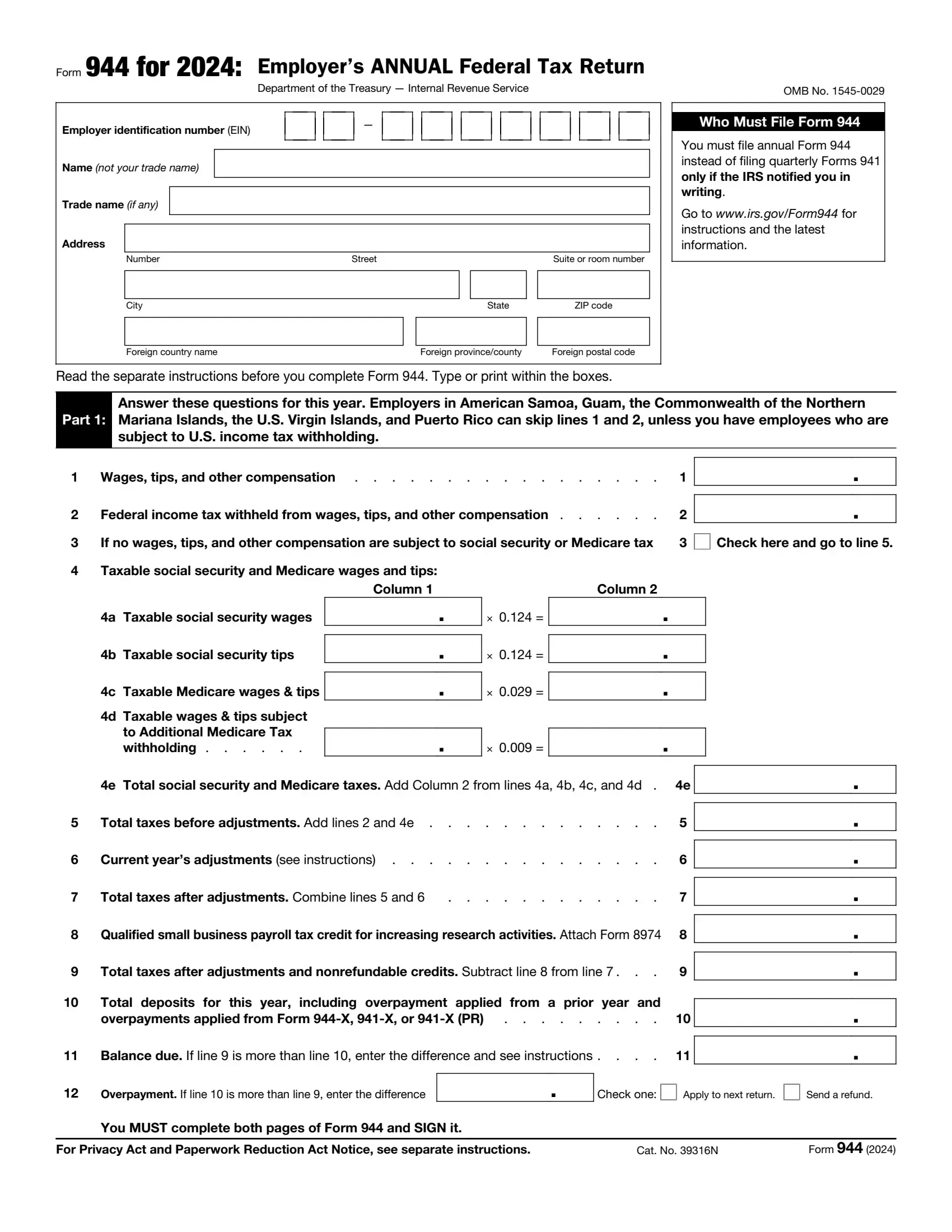 irs form 944 2021 preview