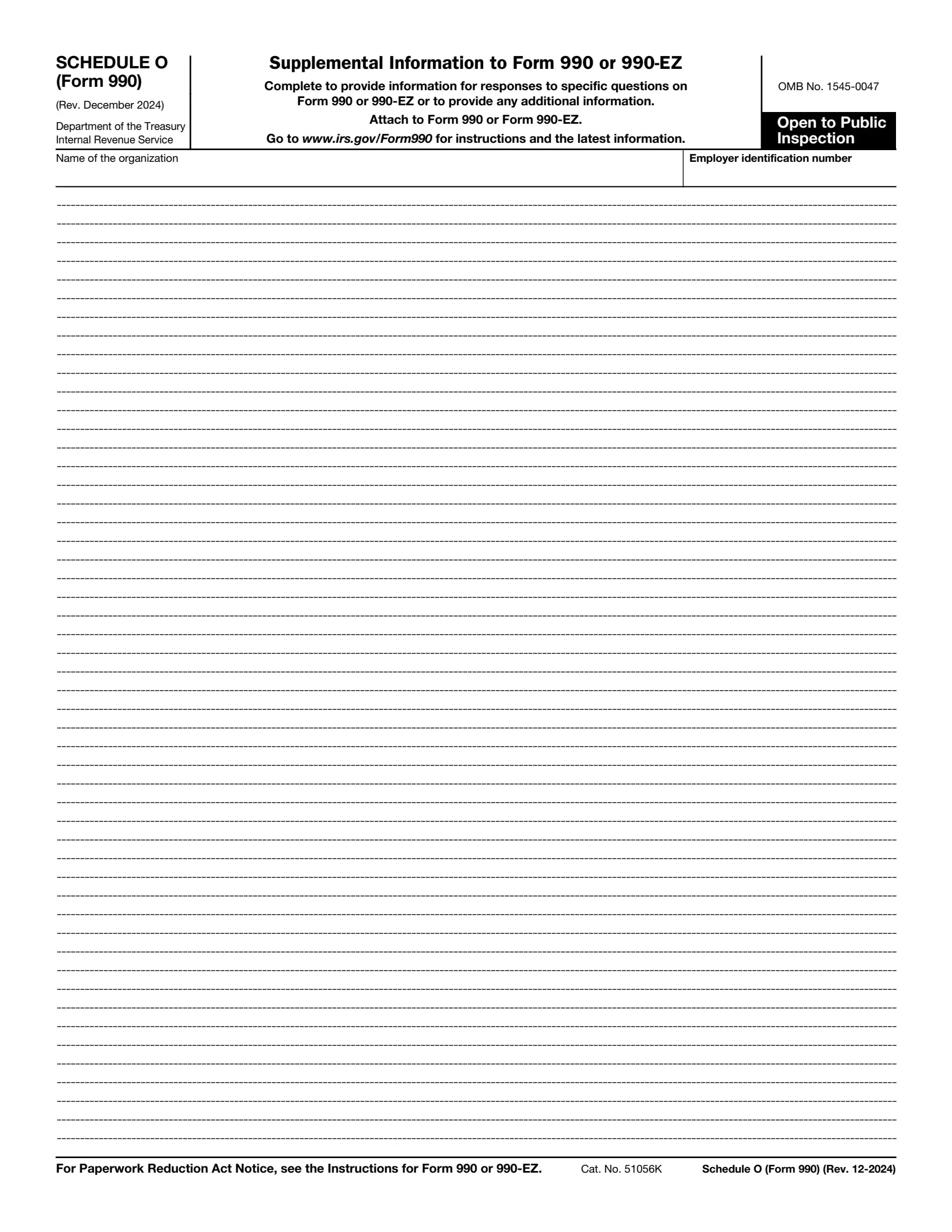 irs schedule o form 990 or 990 ez 2021 preview