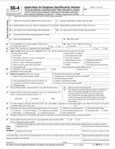 IRS Form SS-4 Preview