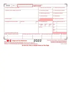 IRS Form W-2 Preview