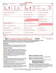 IRS Form W-3 Preview