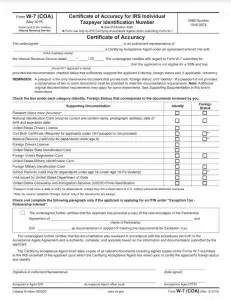 IRS Form W-7 (COA) Preview
