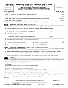IRS Form W-8BEN Preview