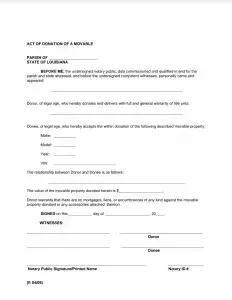 Louisiana Act of Donation Preview