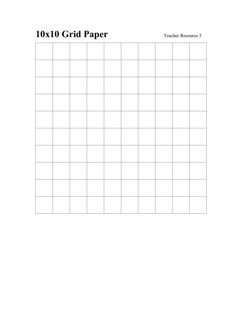 10X10 Grid To Print first page preview