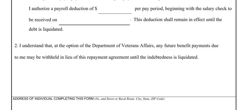 Entering details in form 1100 form step 2