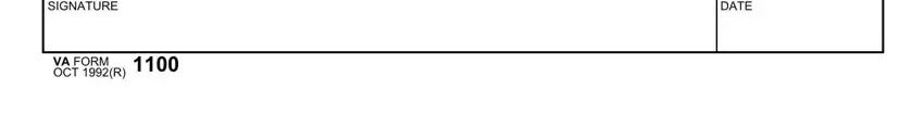 form 1100 form SIGNATURE, VA FORM OCT R, and DATE blanks to fill out