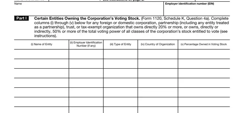 entering details in tax form 1120 schedule g part 1