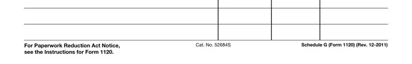 Entering details in tax form 1120 schedule g part 3