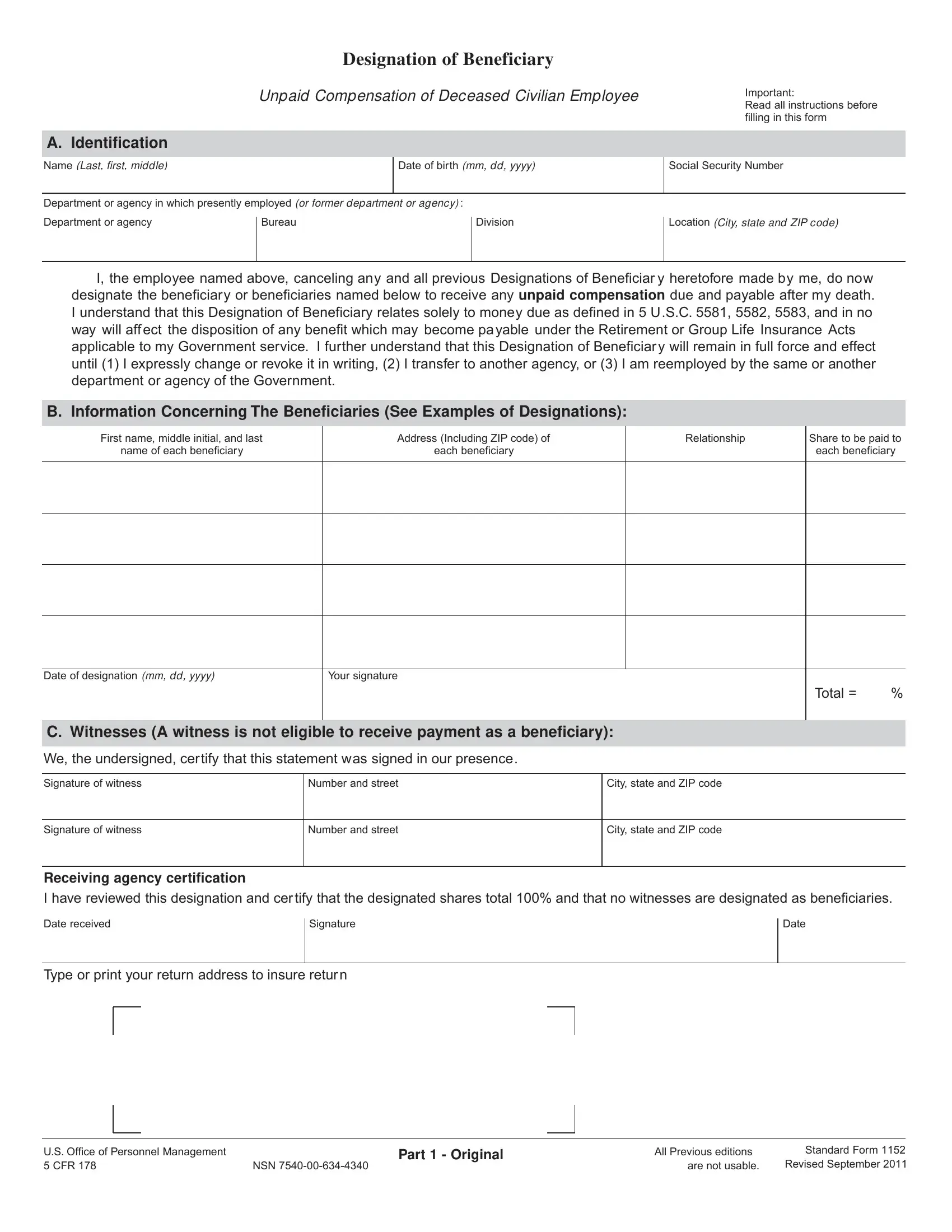 1152 Form ≡ Fill Out Printable PDF Forms Online