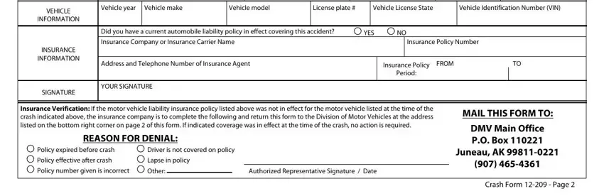 Filling in alaska crash report step 5