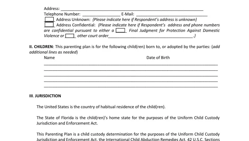 step 4 to finishing parenting plan florida fillable form
